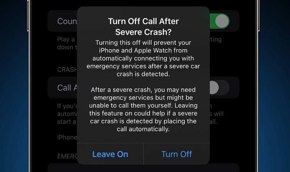 淳安苹果14维修分享 iPhone 14 和 Apple Watch 上关闭崩溃检测 