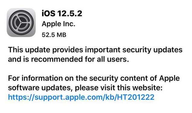 淳安苹果手机维修分享iOS12.5.2发布，建议所有老苹果用户安装 